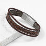 Personalised Men’s Rune Woven Brown Leather Bracelet, thumbnail 2 of 12