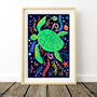 Colourful Sea Turtle Nursery Art Print, thumbnail 2 of 8