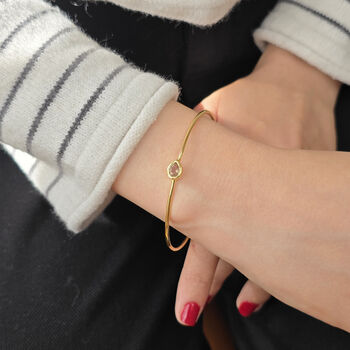 Alexandrite June Birthstone Gold Vermeil Bangle, 2 of 4
