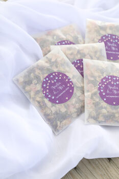 10 Personalised Heart Wedding Confetti Sachets, 4 of 8