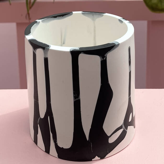 Graffiti Round Decorative Pot Black And White, 1 of 6
