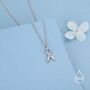 Sterling Silver Awareness Ribbon Necklace, thumbnail 3 of 12
