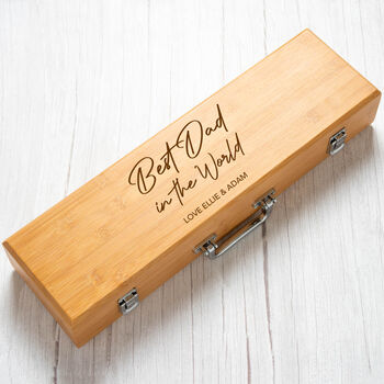 Personalised Best Dad Wooden BBQ Tool Set, 3 of 3