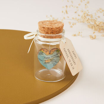 Personalised Map Heart Message Bottle Engagement Gift, 5 of 7