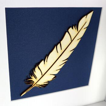 Framed Woodcut Feather, 4 of 4