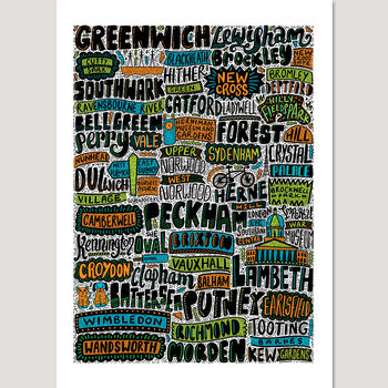 South West London Typographic Print, 2 of 3