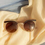 Beige Cat Eye Sunglasses With Brow Line, thumbnail 1 of 3