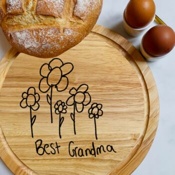 Personalised Bread Board With Children's Drawing, 2 of 5