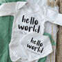 Hello World New Baby Vest, thumbnail 3 of 4