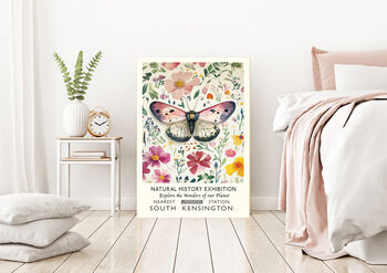 Natural History Museum Pink Butterfly Art Print, 2 of 4