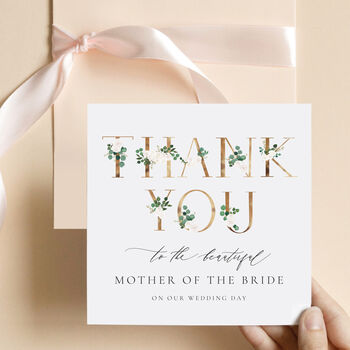 Floral Mock Gold Father Of The Groom Wedding Card, 2 of 3