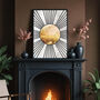 Gold Black Boho Sun Mixed Media Wall Art Print, thumbnail 1 of 7