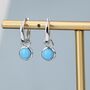 Sterling Silver Dangling Blue Turquoise Hoop Earrings, thumbnail 6 of 12
