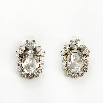 Bridal Swarovski Crystal Stud Earrings, 2 of 3