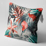 Cushion Cover With Red And Grey Floral Pattern, thumbnail 3 of 7