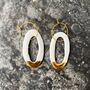 Porcelain Hoop Earrings Plated With Gold, thumbnail 5 of 8