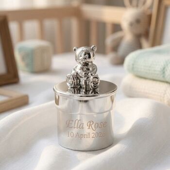 Personalised Teddy Bear Trinket Christening Baby Gift, 9 of 10