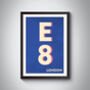 E8 Hackney Dalston London Typography Postcode Print, thumbnail 11 of 11
