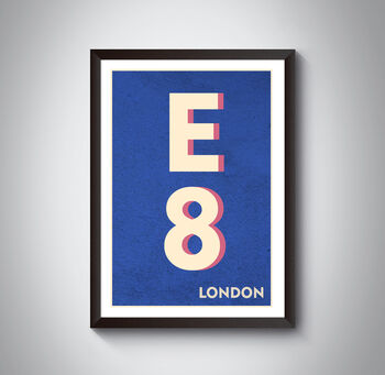 E8 Hackney Dalston London Typography Postcode Print, 11 of 11