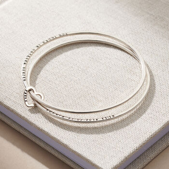 Personalised Double Bangle With Heart, 3 of 11