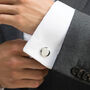 Grosvenor Rhodium Plated Mother Of Pearl Cufflinks, thumbnail 5 of 6