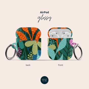 Tropical Leaves Air Pod Case With Keychain, 3 of 6