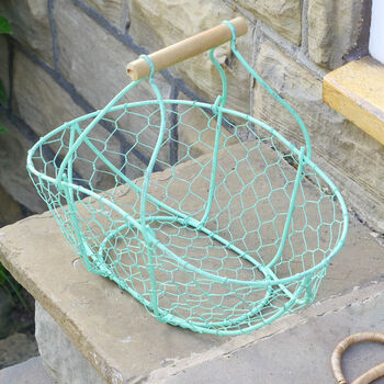 Personalised Garden Chickenwire Basket Trug, 4 of 10