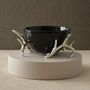 Handmade Black Marble Bowl With Silver Antler Legs, thumbnail 1 of 2