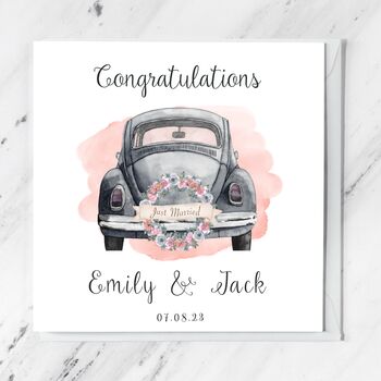 Just Married Wedding Card, 2 of 2