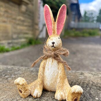 Little Rabbit Sitting Ornament With Twine Bow, 3 of 4