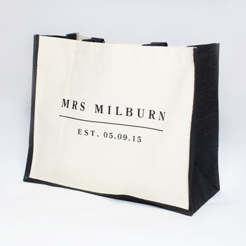 Personalised 'Mrs' Wedding Date Bag, 2 of 6