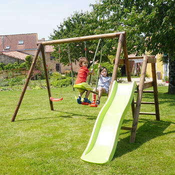 Figue Wooden Swing Set With Slide, 4 of 11
