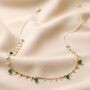 Green Semi Precious Beaded Necklace In Gold Plating, thumbnail 3 of 10