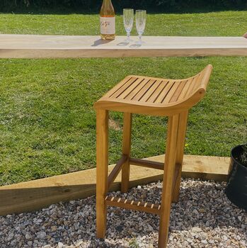 Contemporary Teak Kitchen Or Garden Stool, 2 of 10