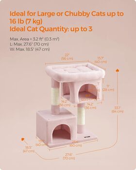 Cat Tree 84 Cm Cat Tower Cat Condo For Large Cats, 12 of 12