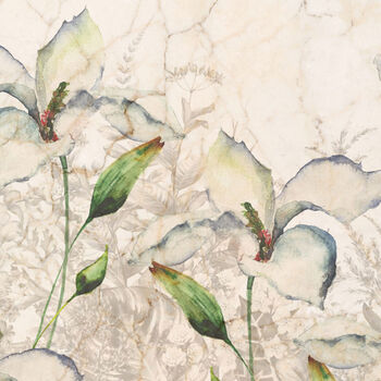 Marble Flower Kitchen Backsplash Designer Wallpaper, 2 of 4