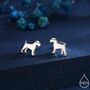 Schnauzer Dog Stud Earrings In Sterling Silver, thumbnail 1 of 12
