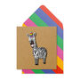 Handmade Birthday Zebra Personalised Greeting Card, thumbnail 1 of 5