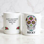 Personalised Halloween Sugar Skull Mug, thumbnail 3 of 6