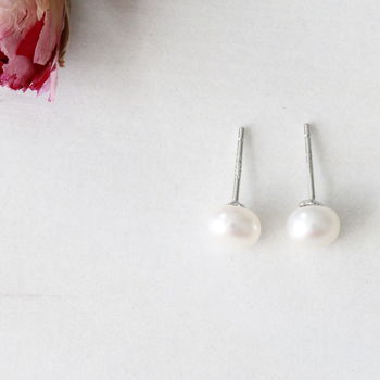Sterling Silver Freshwater Pearl Ear Studs, 5 of 5