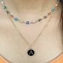 Personalized Colourful Evil Eye Initial Choker Necklace, thumbnail 6 of 6