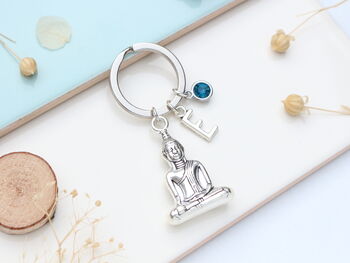 Personalisable Buddha Keyring Spiritual Gift, Good Luck Token, Yoga Accessory, 3 of 9