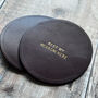 Custom Luxe Leather Father's Day Coasters, thumbnail 1 of 4