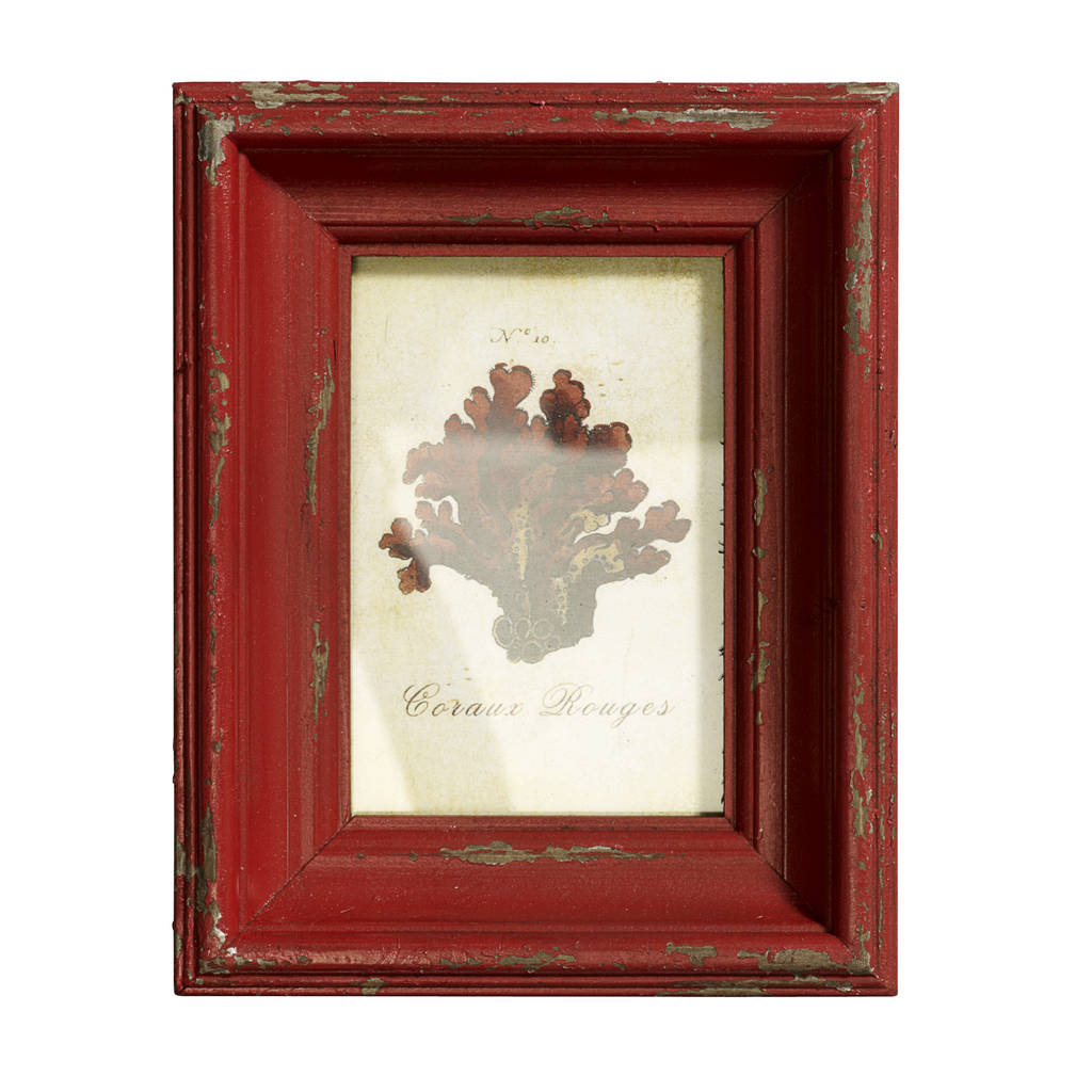 Vintage Style Distressed Red Picture Frame By I Love Retro