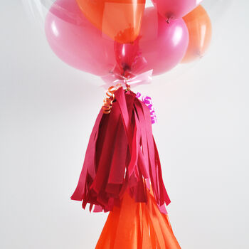 Personalised Pink And Orange Clear Bubble Balloon, 2 of 4