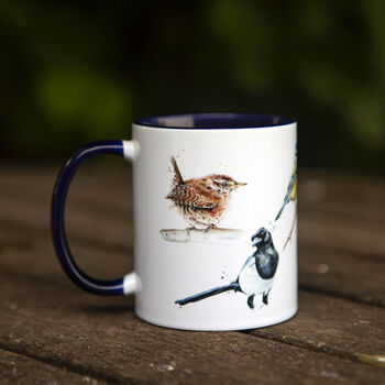 Inky Birds Blue Stoneware Mug, 9 of 12