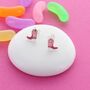 Pink Cowboy Boots Stud Earrings, thumbnail 1 of 2