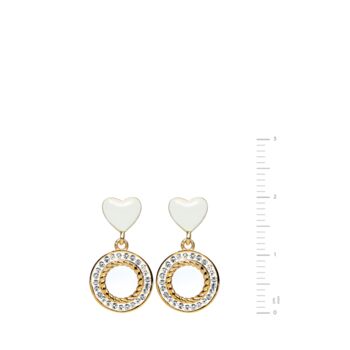 Gold Plated Crystal Enamel Heart Stud Earrings, 5 of 6
