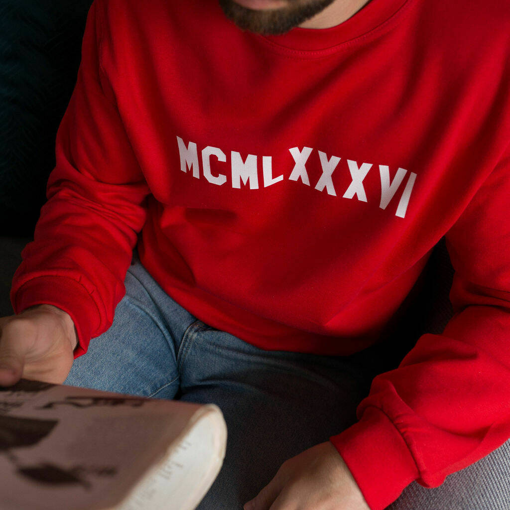 Unisex Roman Numeral Year Sweatshirt, 1 of 5
