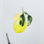 Amalfi Lemon Gold Leaf Watercolour Print, thumbnail 4 of 6